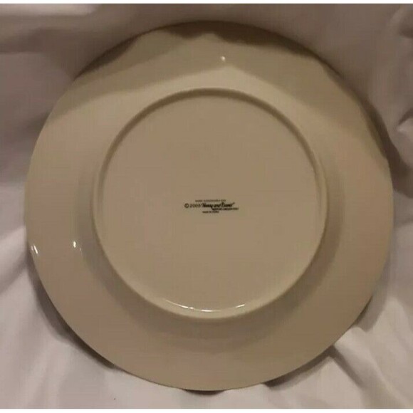 EXTREMELY RARE Harry & David Dessert Plate Poinsettia Plaid Pattern 8" - Picture 2 of 4